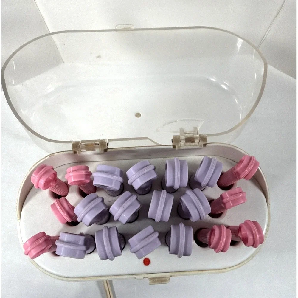 Conair HS19D Hot Sticks 20 Flexible Curlers Rollers Vintage 2 Sizes Purple Pink‎